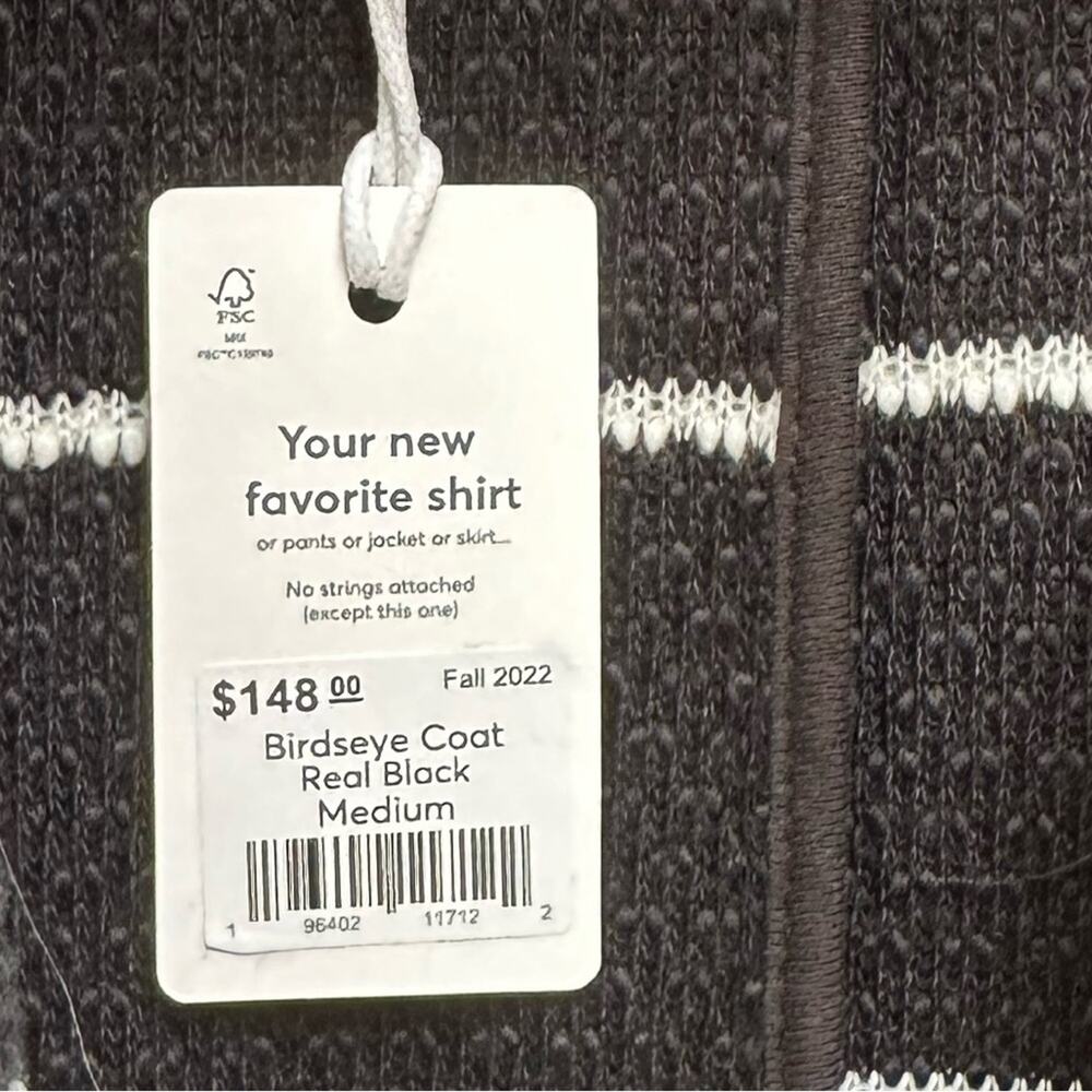 NWT Marine Layer Birdseye Coat Open Front Cardigan Black White Stripes Sz Medium - Picture 3 of 7